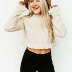 TURTLE NECK CROPPED SWEATER – DUSTY YELLOW